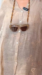 Beautiful Flower Hand Embroidered Linen Top