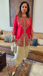 Beautiful Blended Silk Fusion Outfit with Gorgeous Handwork