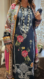 Beautiful 3 Piece Set With Digital Printed Dupatta and Applique Work