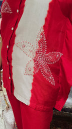 Beautiful Cotton Silk Blended Kaftan Style Co-ord Set