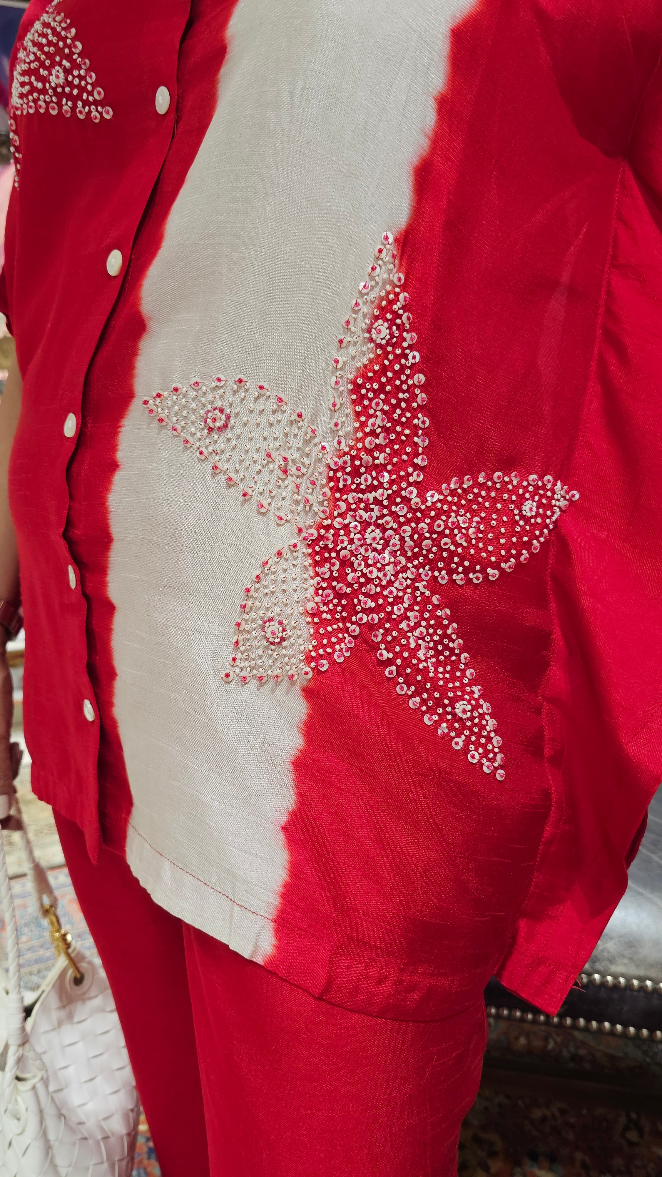 Beautiful Cotton Silk Blended Kaftan Style Co-ord Set