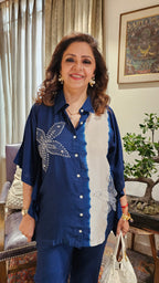 Beautiful Cotton Silk Blended Kaftan Style Co-ord Set