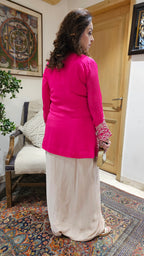 Adorable Crepe Chinon Formal Indo Western Dress With Cutdana and Moti Handwork