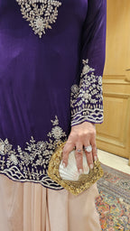 Adorable Crepe Chinon Formal Indo Western Dress With Cutdana and Moti Handwork