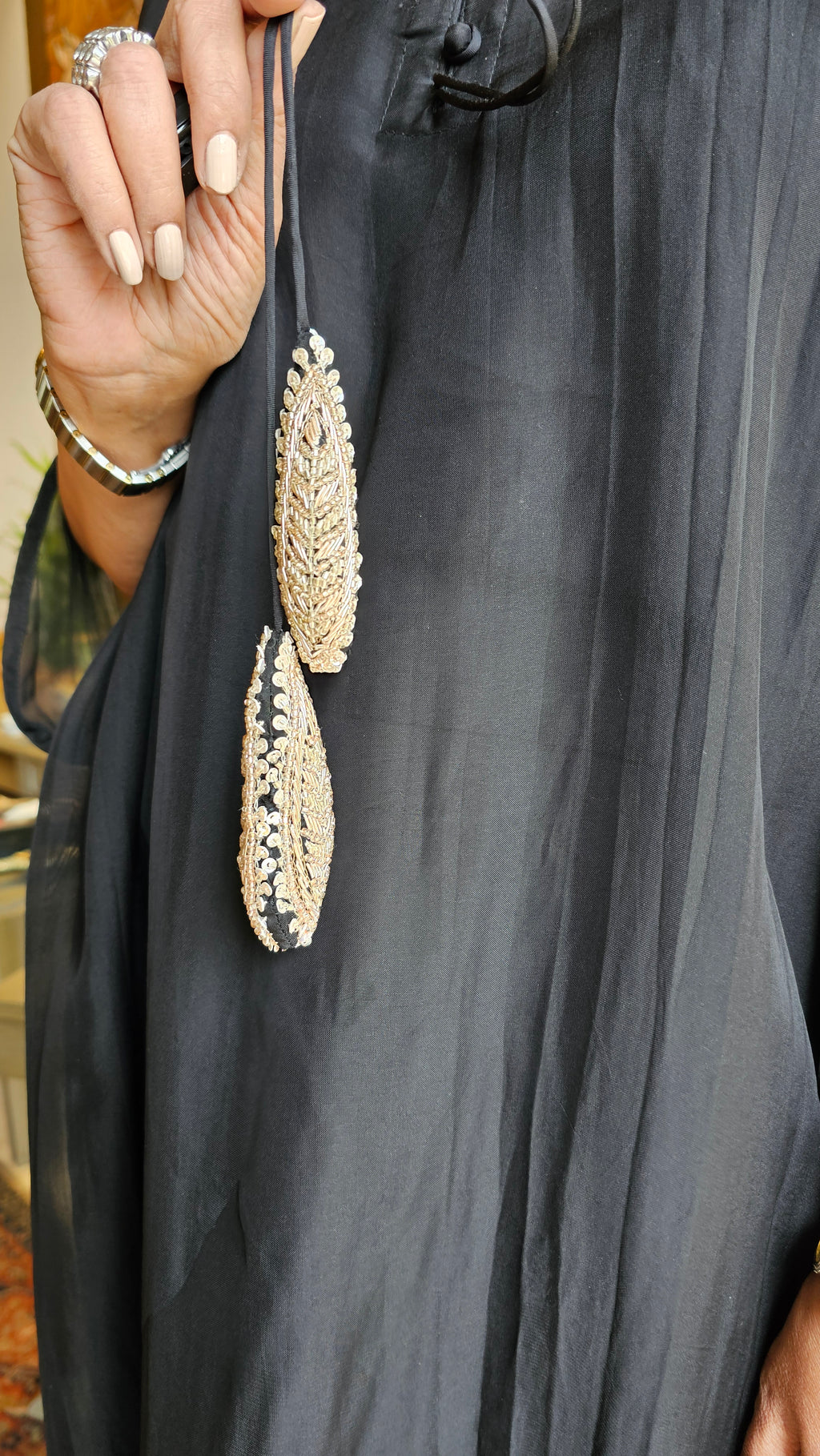 Beautiful Organza & Cotton silk Fusion Outfit with Cudana & Zardozi Handwork