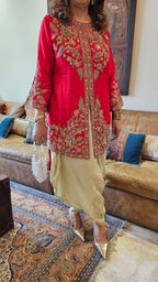 Beautiful Blended Silk Fusion Outfit with Gorgeous Handwork