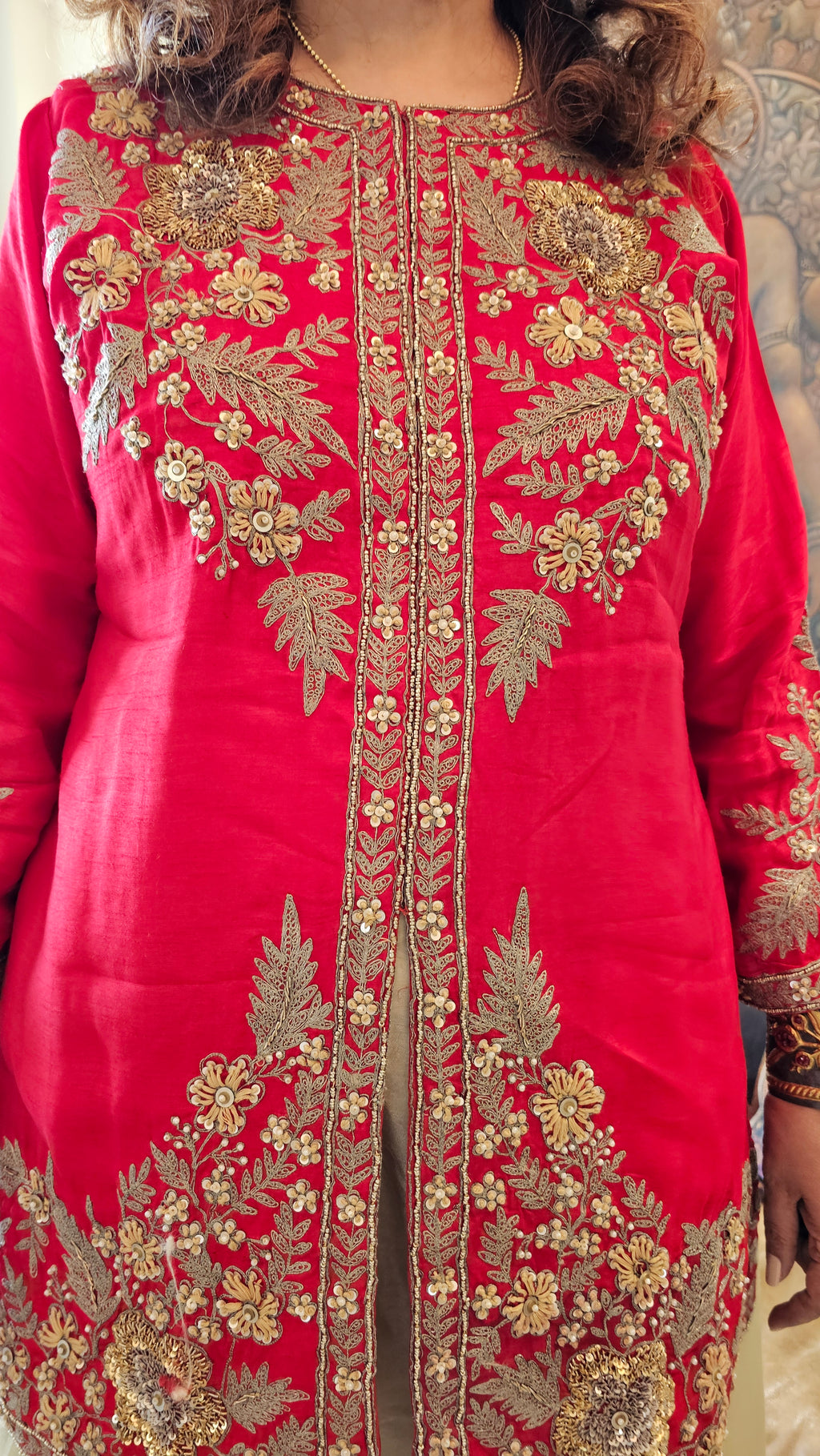 Beautiful Blended Silk Fusion Outfit with Gorgeous Handwork