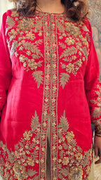 Beautiful Blended Silk Fusion Outfit with Gorgeous Handwork