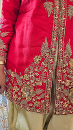 Beautiful Blended Silk Fusion Outfit with Gorgeous Handwork