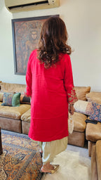 Beautiful Blended Silk Fusion Outfit with Gorgeous Handwork