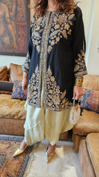 Beautiful Blended Silk Fusion Outfit with Gorgeous Handwork