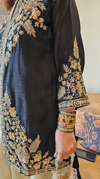 Beautiful Blended Silk Fusion Outfit with Gorgeous Handwork