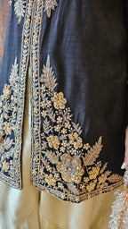 Beautiful Blended Silk Fusion Outfit with Gorgeous Handwork