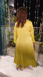 Gorgeous Semi Formal Satin Outfit With Ombre Dyed Comes With Necklace