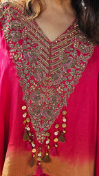 A Head Turner Combination Dyed 3 Piece Silk Outfit Fully Hand Embroidered