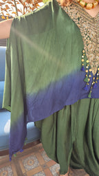 A Head Turner Combination Dyed 3 Piece Silk Outfit Fully Hand Embroidered