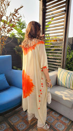 A Stunning Tie and Dye Hand Embroidered Georgette Outfit