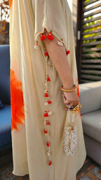 A Stunning Tie and Dye Hand Embroidered Georgette Outfit