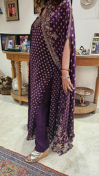 A Stunning Digital Print Satin Silk 3 Piece Outfit