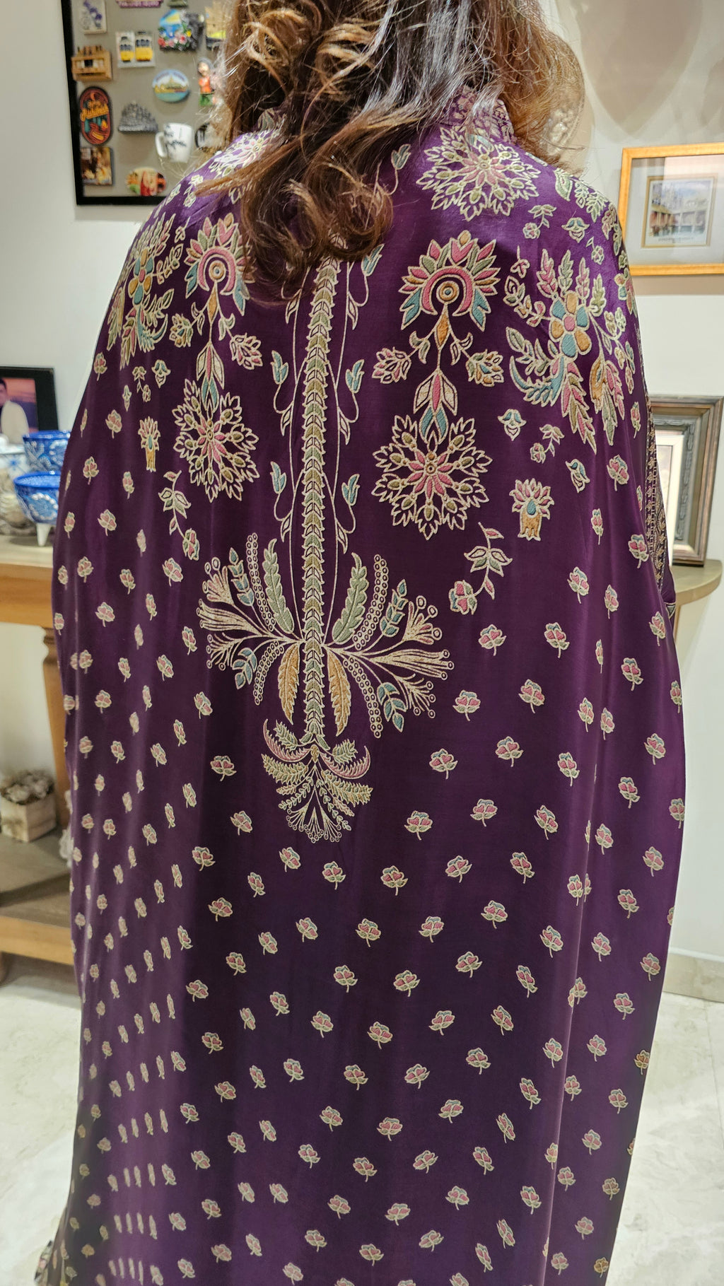 A Stunning Digital Print Satin Silk 3 Piece Outfit