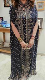 A Stunning Digital Print Satin Silk 3 Piece Outfit