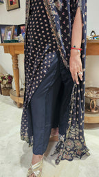 A Stunning Digital Print Satin Silk 3 Piece Outfit