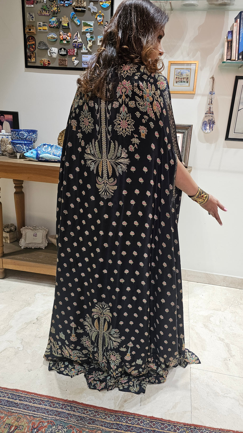 A Stunning Digital Print Satin Silk 3 Piece Outfit