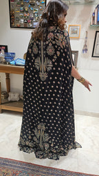 A Stunning Digital Print Satin Silk 3 Piece Outfit