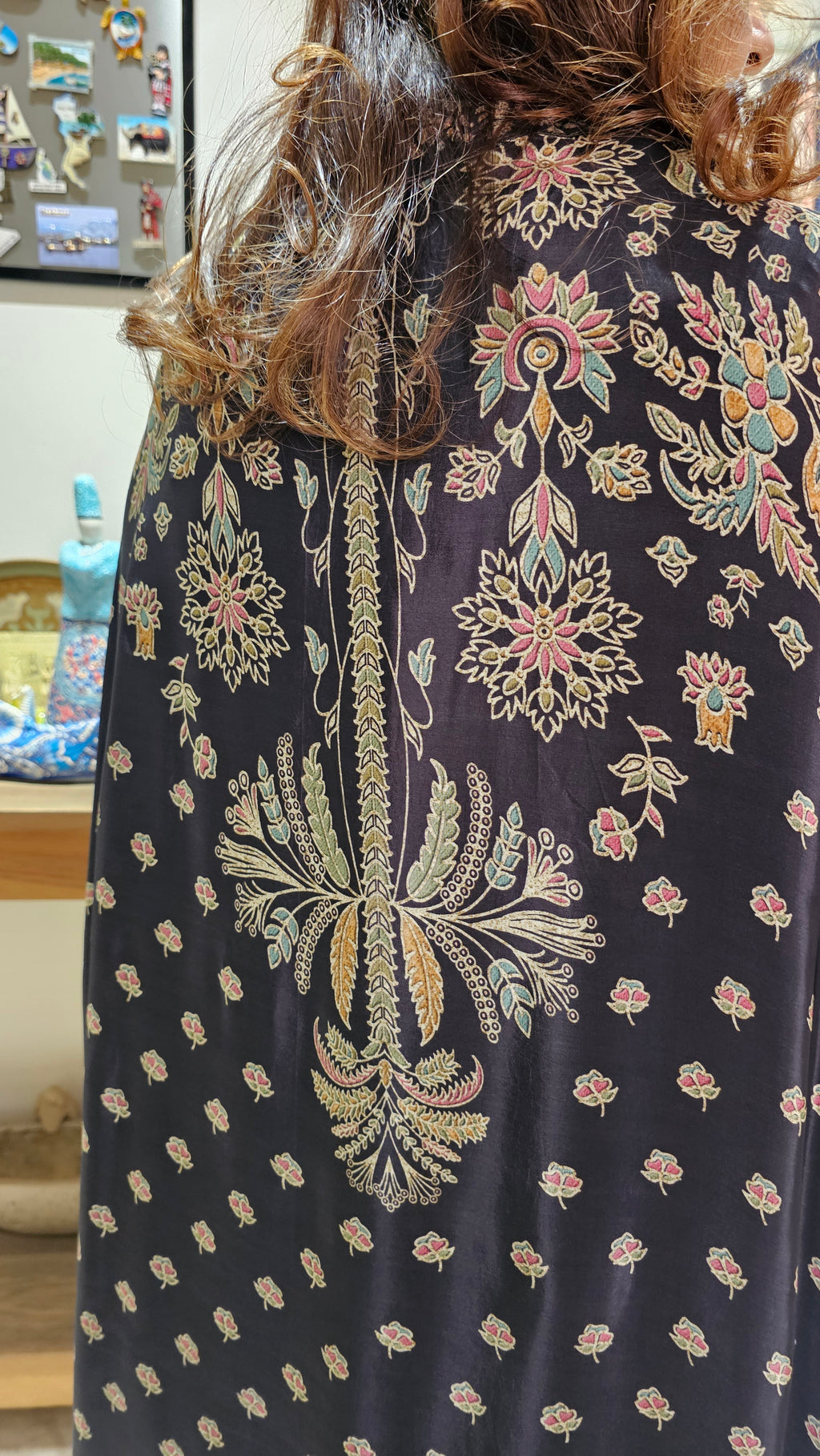 A Stunning Digital Print Satin Silk 3 Piece Outfit