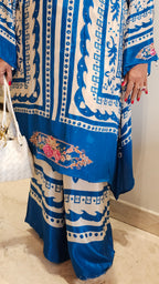 Stunning Digital Printed Aari Sippi Embroidery on Kurta With Digital Printed Bottom