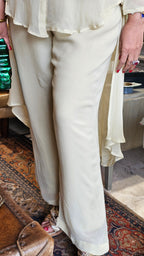 Beautiful Georgette Hand Embroidered a Symmetric Top With Pants