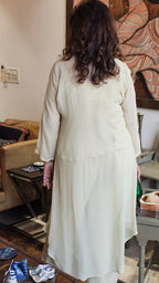 Beautiful Georgette Hand Embroidered a Symmetric Top With Pants