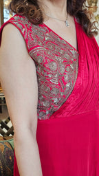 Cleopatra Crape, Drape Dress With Dori and Sequins Work