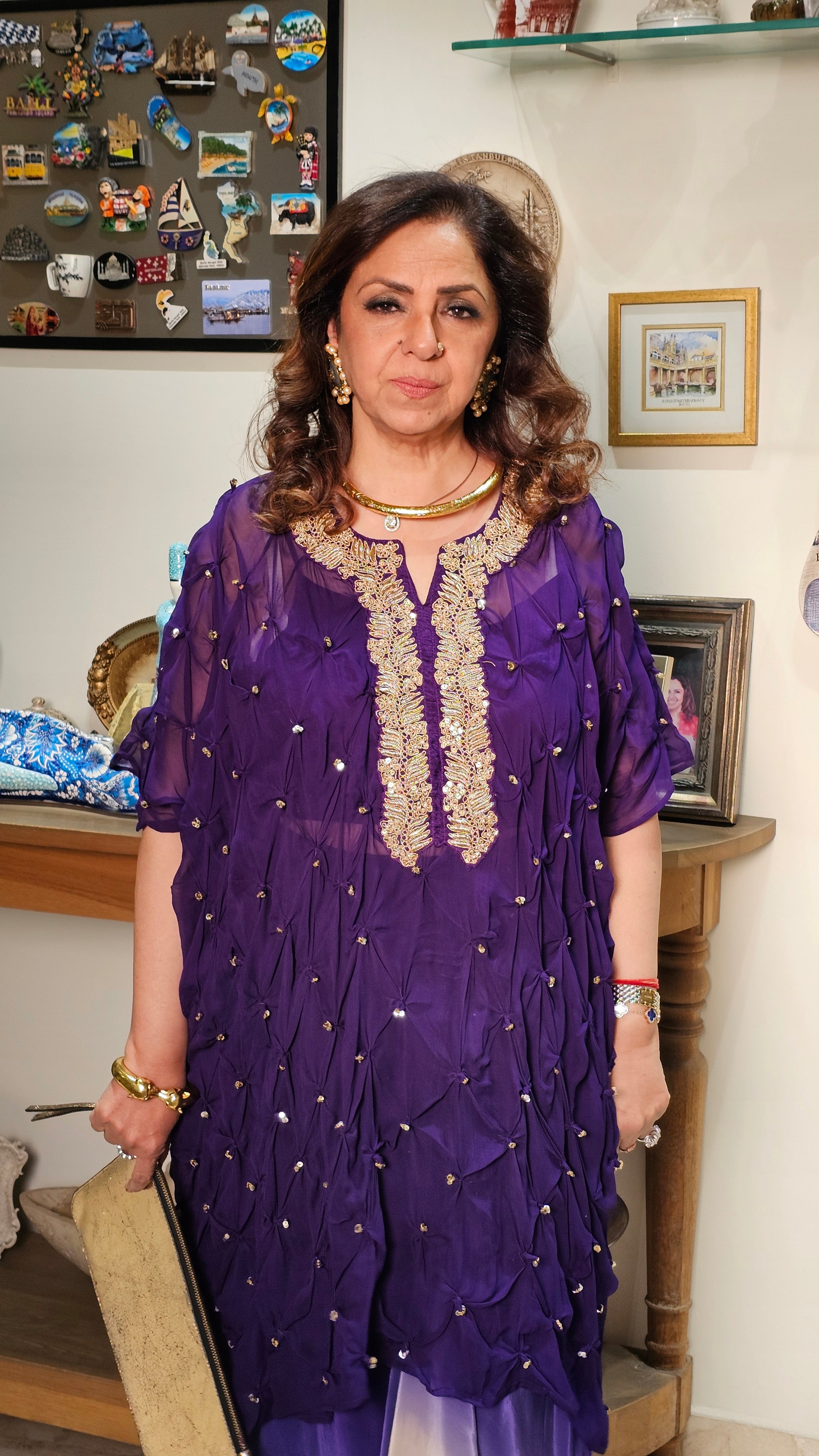 Gorgeous Bandhej With a Twist Hand Embroidered Sippi Work and Dabka