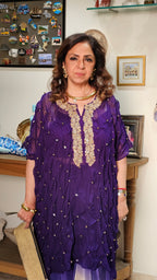Gorgeous Bandhej With a Twist Hand Embroidered Sippi Work and Dabka