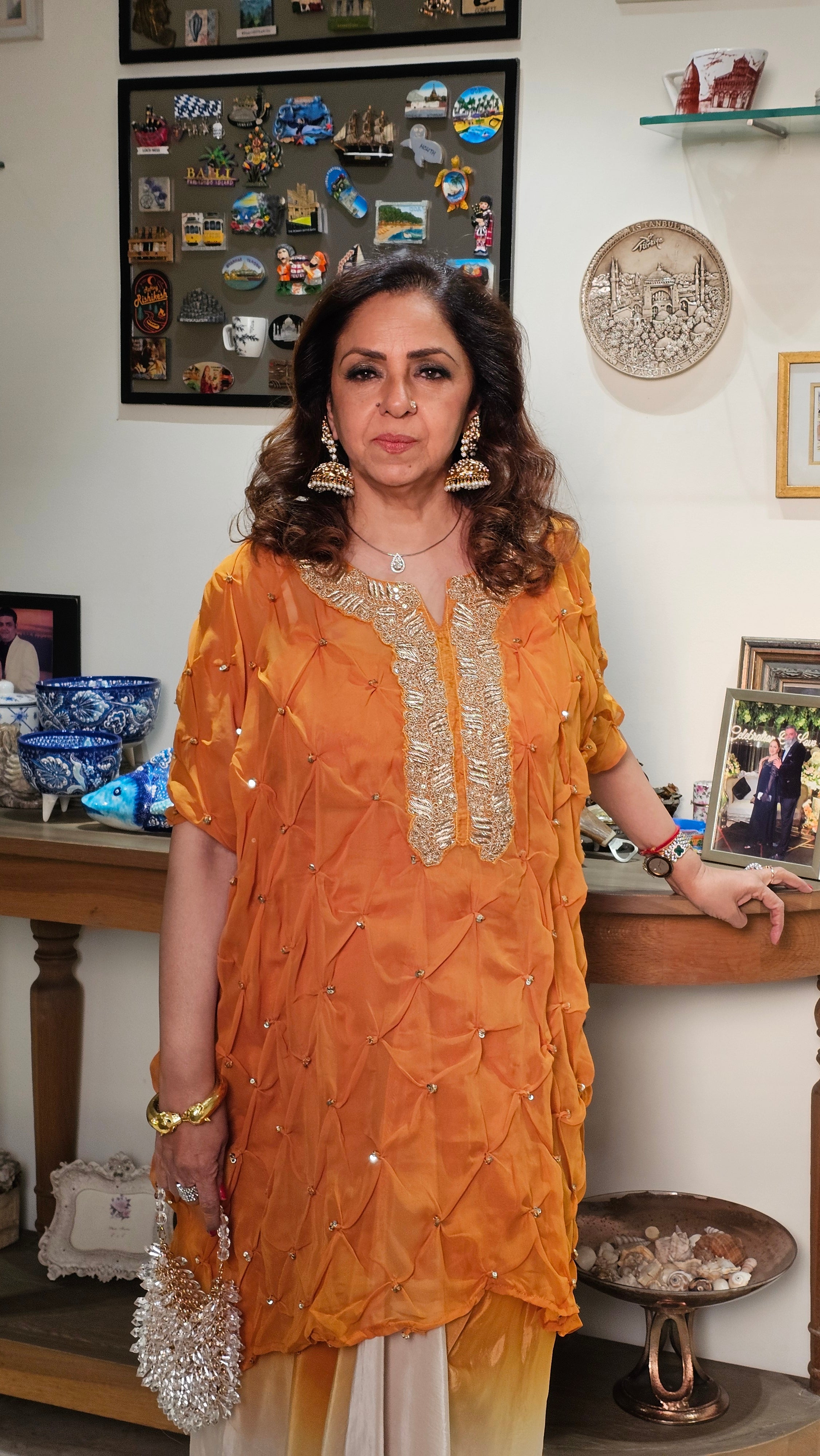 Gorgeous Bandhej With a Twist Hand Embroidered Sippi Work and Dabka
