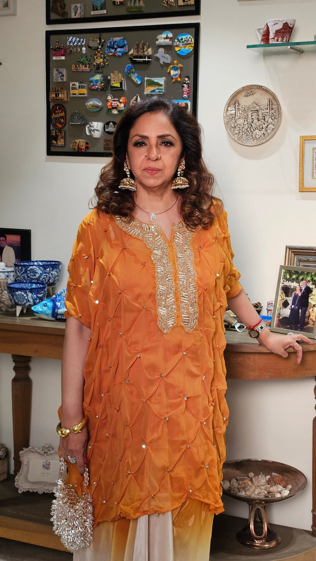 Gorgeous Bandhej With a Twist Hand Embroidered Sippi Work and Dabka
