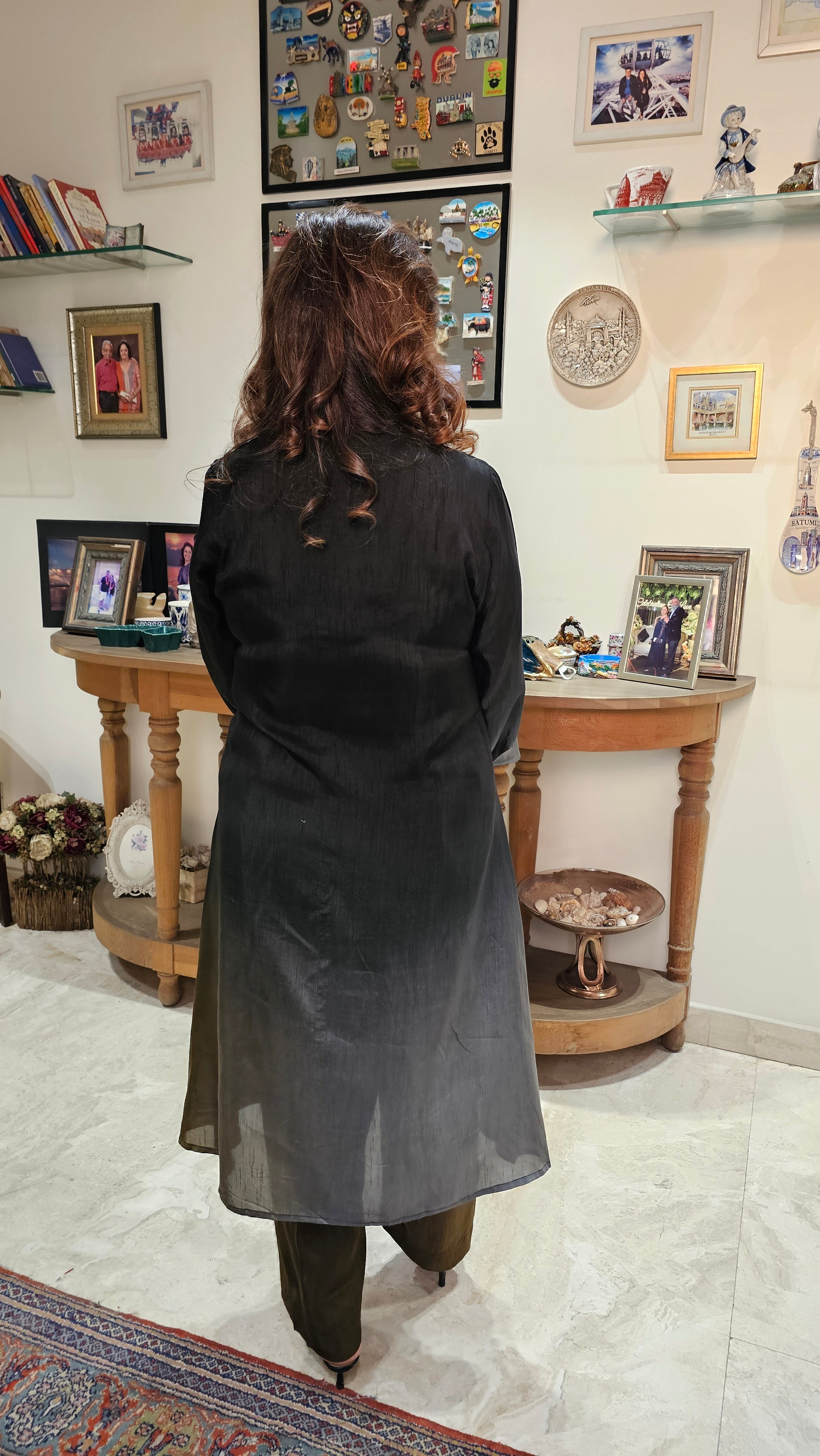 Beautiful Ombre Dyed Silk With Patch Work Hand Embroidery