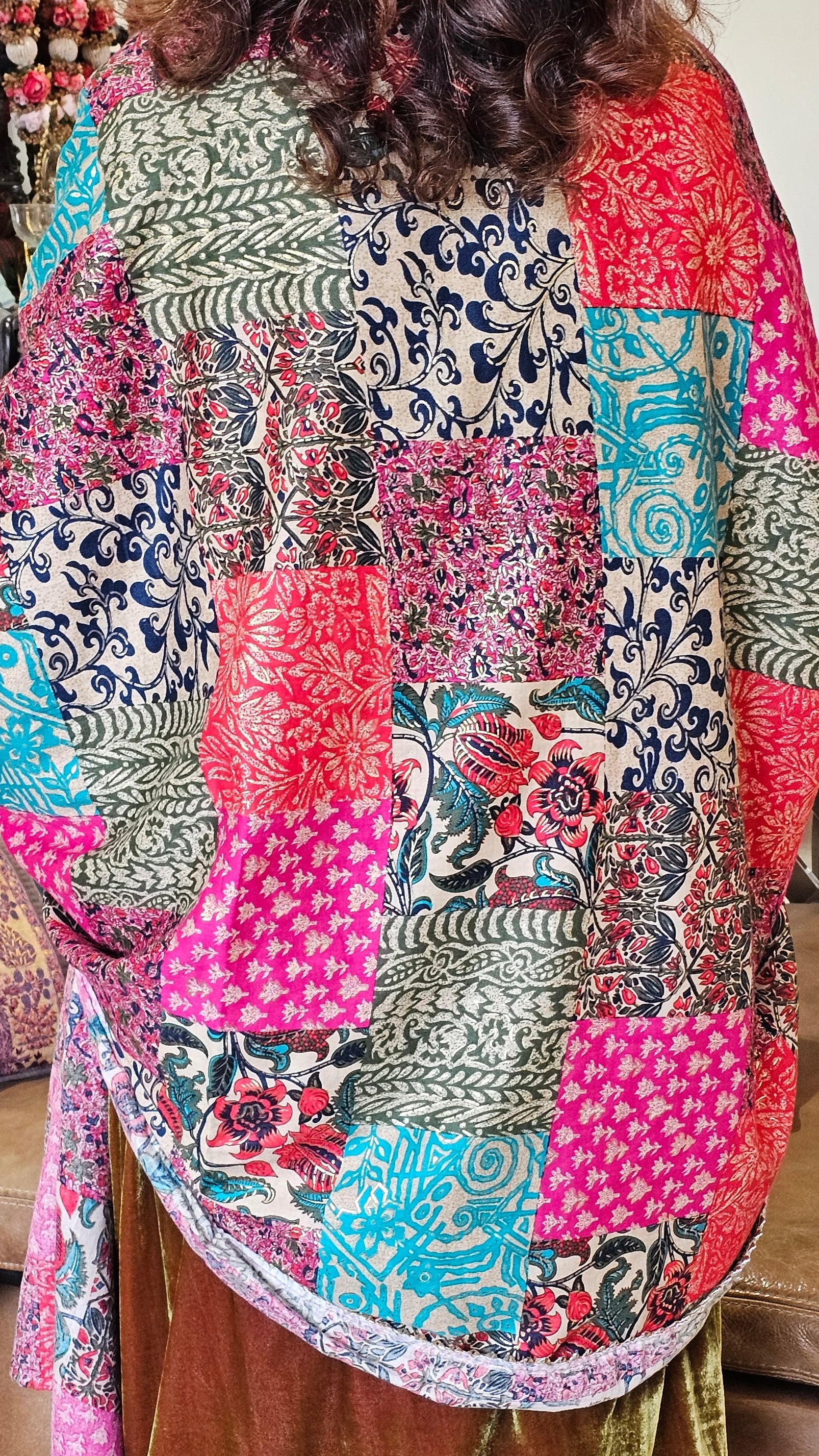 Beautiful pure silk Velvet suit with Bina Kundey ki salwaar with multicoloured shawl