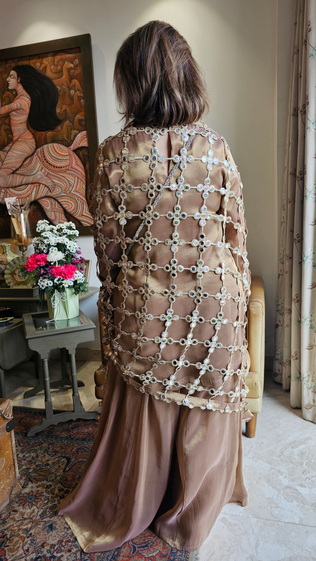 Beautiful Wispy Tissue Top & Bottom With Jali Dupatta