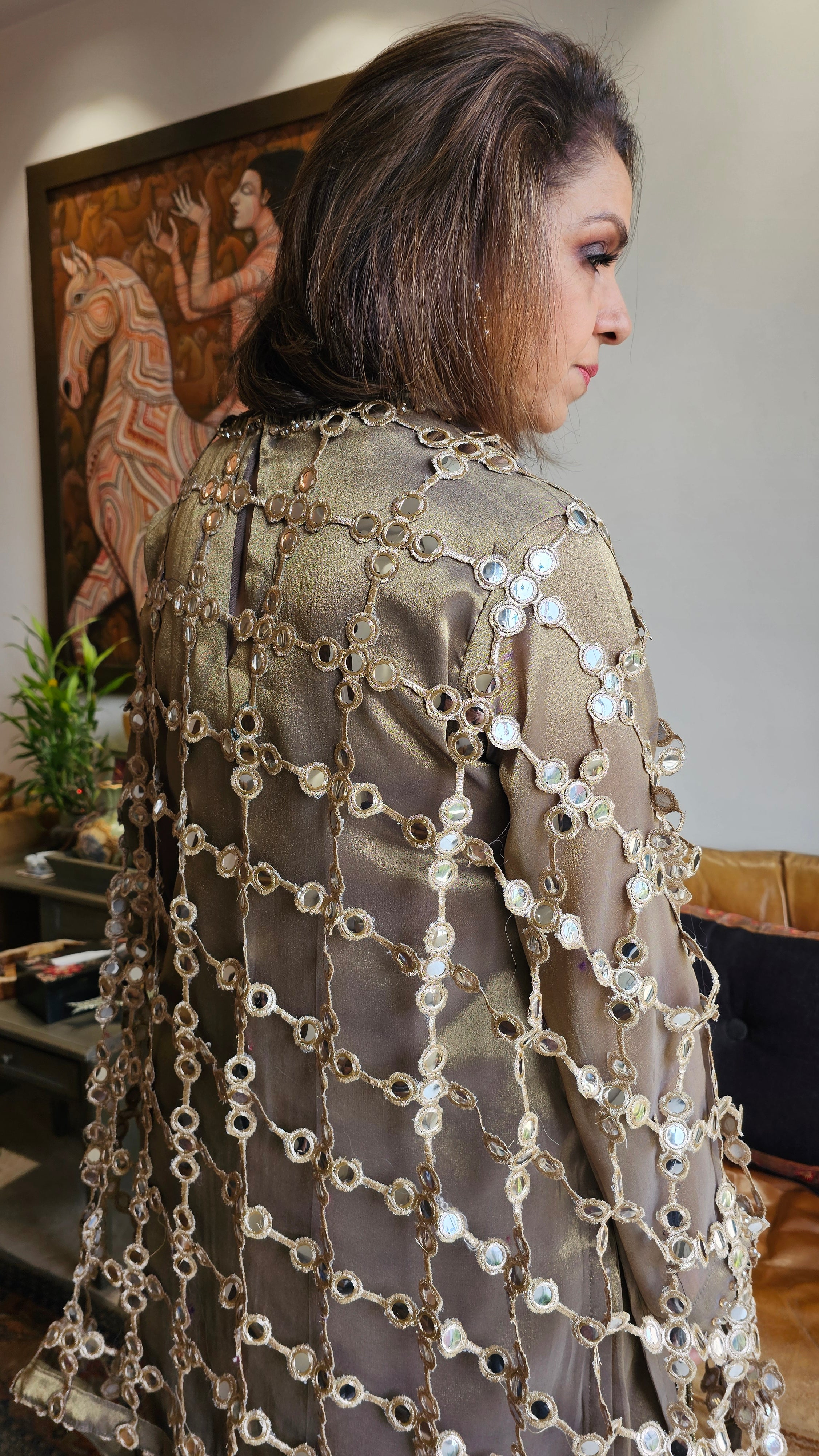 Beautiful Wispy Tissue Top & Bottom With Jali Dupatta