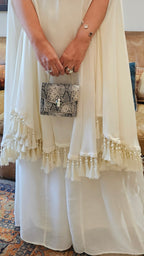 Stunning Blended Muslin Crepe fully Lined Kaftan Style Outfit With Plazzo
