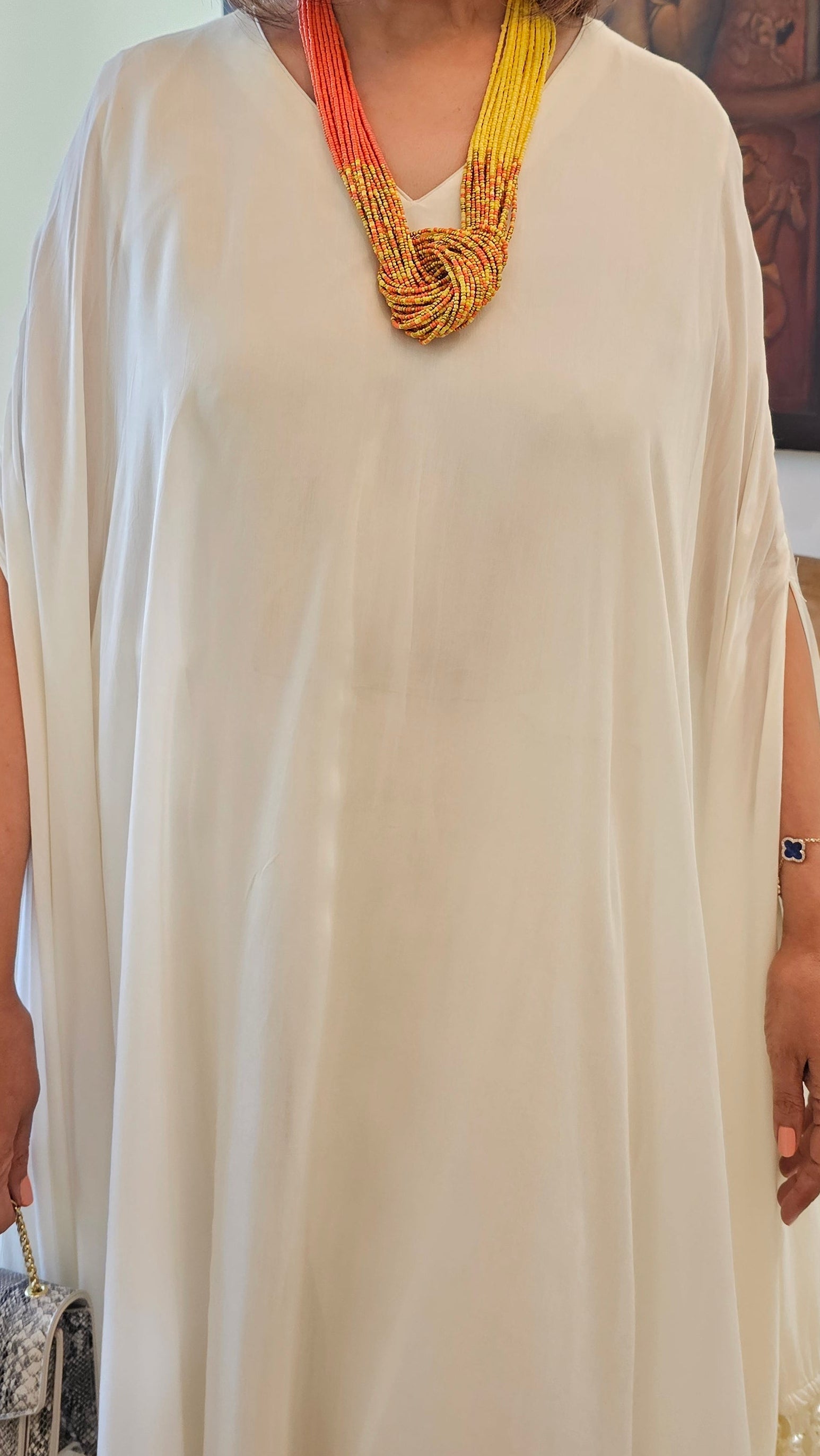 Stunning Blended Muslin Crepe fully Lined Kaftan Style Outfit With Plazzo