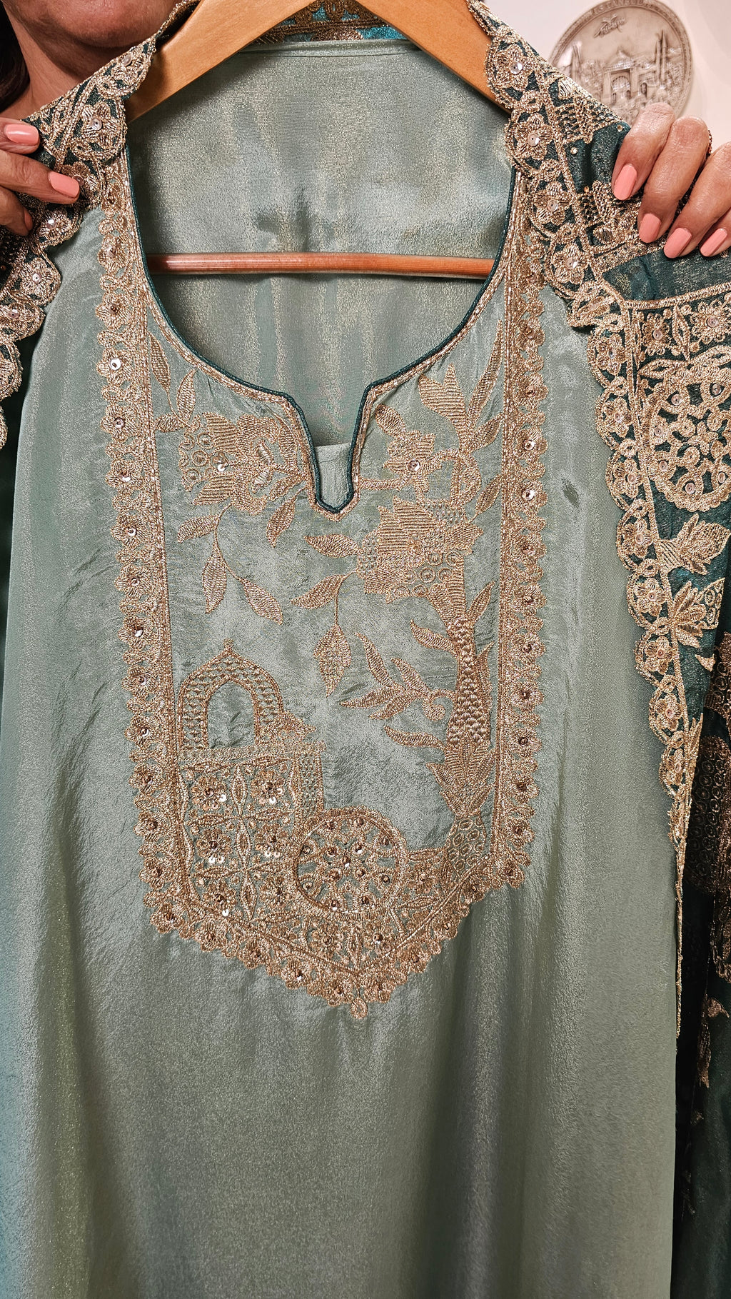 Beautiful Soft Shimmer Tissue Semi Stitched With Upara Silk Bottom With Soft tissue Shimmer Dupatta with Arri & Hand embroidery
