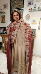 Beautiful Soft Shimmer Tissue Semi Stitched With Upara Silk Bottom With Soft tissue Shimmer Dupatta with Arri & Hand embroidery 