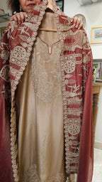 Beautiful Soft Shimmer Tissue Semi Stitched With Upara Silk Bottom With Soft tissue Shimmer Dupatta with Arri & Hand embroidery 