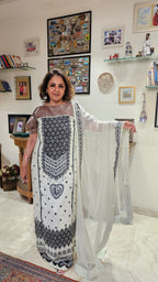 Soft & Comfortable Muslin Digital Print with Lace & Hand Embroidery with Pure Chiffon Dupatta
