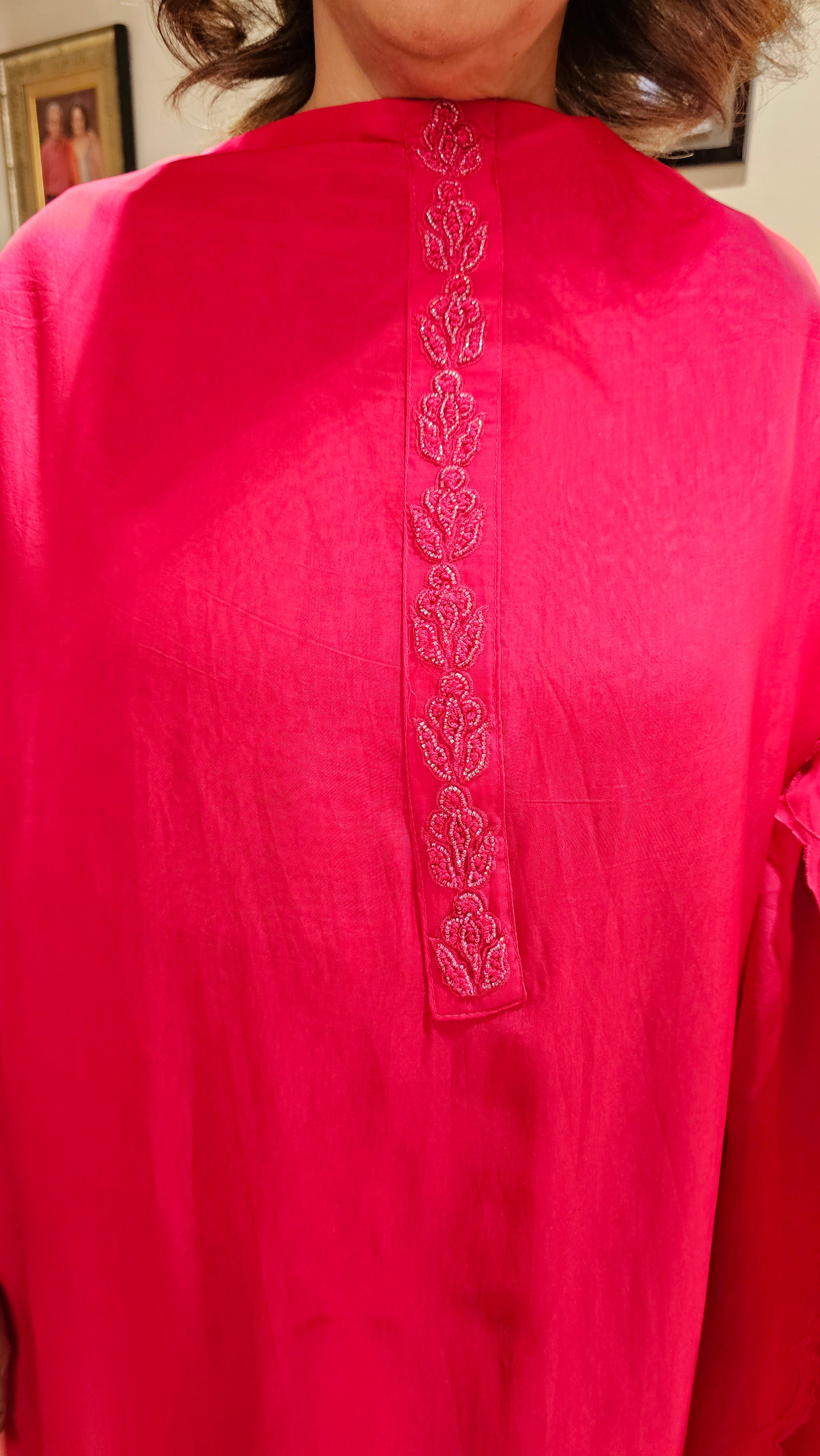 Beautiful Soft Organza Shirt & dupatta With Net Cut Work & Upara Silk Bottom