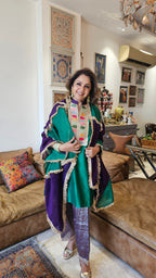 Stunning pure stripe tissue with silk chanderi dressed with gota kinari and multicolour borders combined with most stunning organza Dupatta