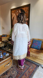 Stunning Mukaish Chanderi Outfit complete with gota work